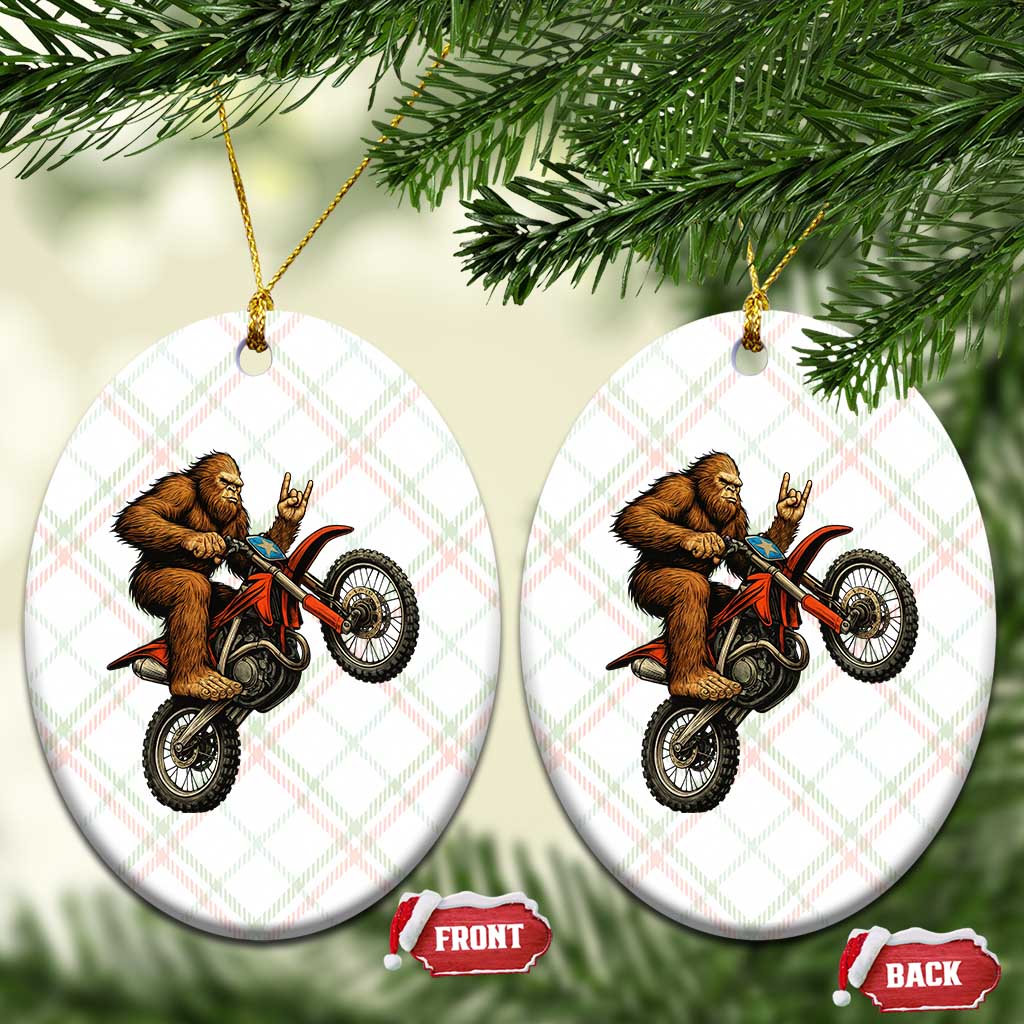 Bigfoot Dirt Bike Ceramic Ornament Motocross Sasquatch Rock On Hand TS14 Print Your Wear