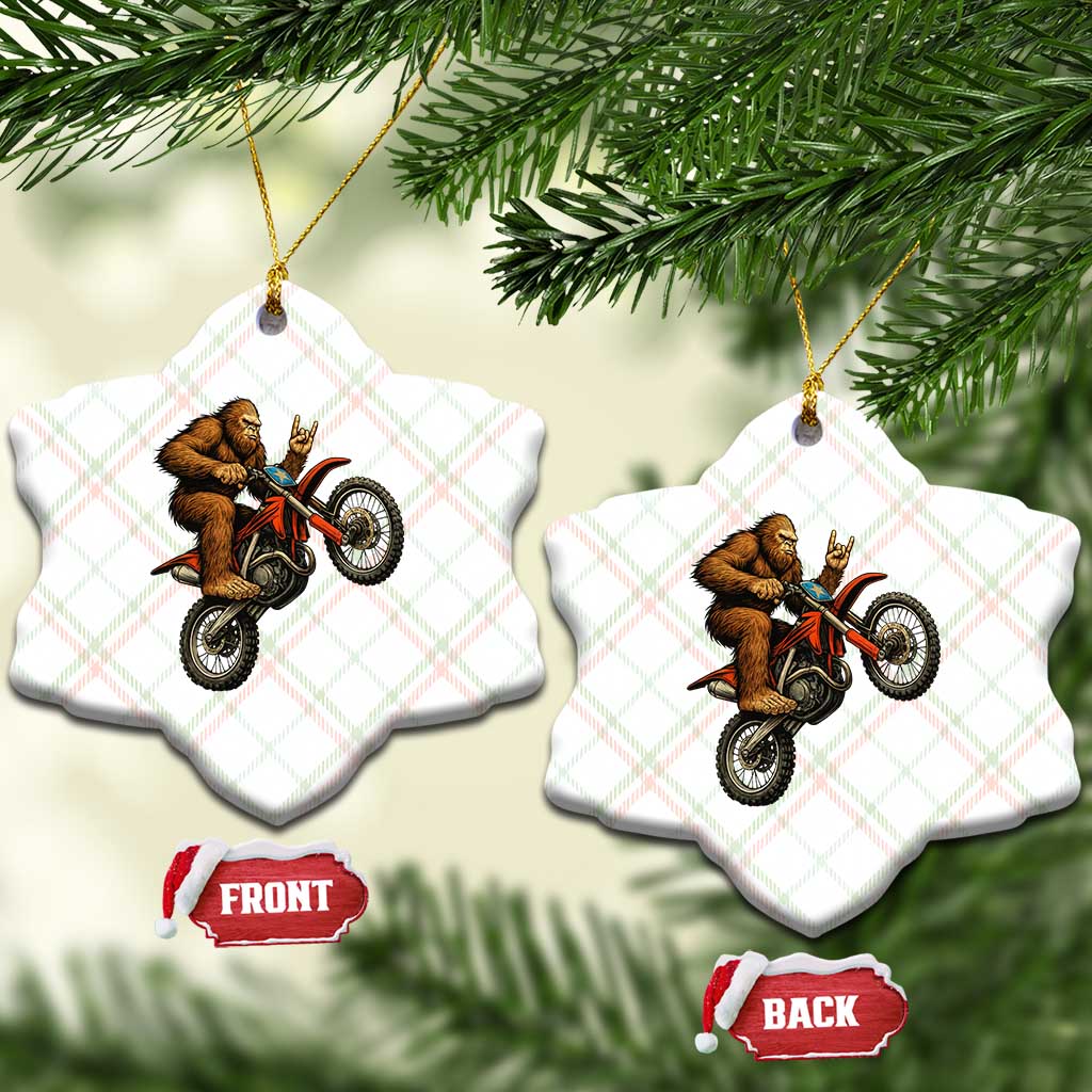 Bigfoot Dirt Bike Ceramic Ornament Motocross Sasquatch Rock On Hand TS14 Print Your Wear