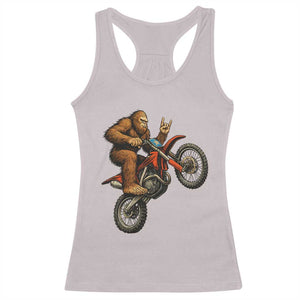 Bigfoot Dirt Bike Racerback Tank Top Motocross Sasquatch Rock On Hand TS14 Ice Gray Print Your Wear