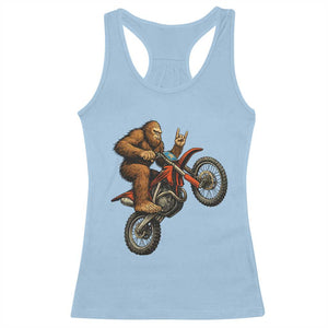 Bigfoot Dirt Bike Racerback Tank Top Motocross Sasquatch Rock On Hand TS14 Light Blue Print Your Wear