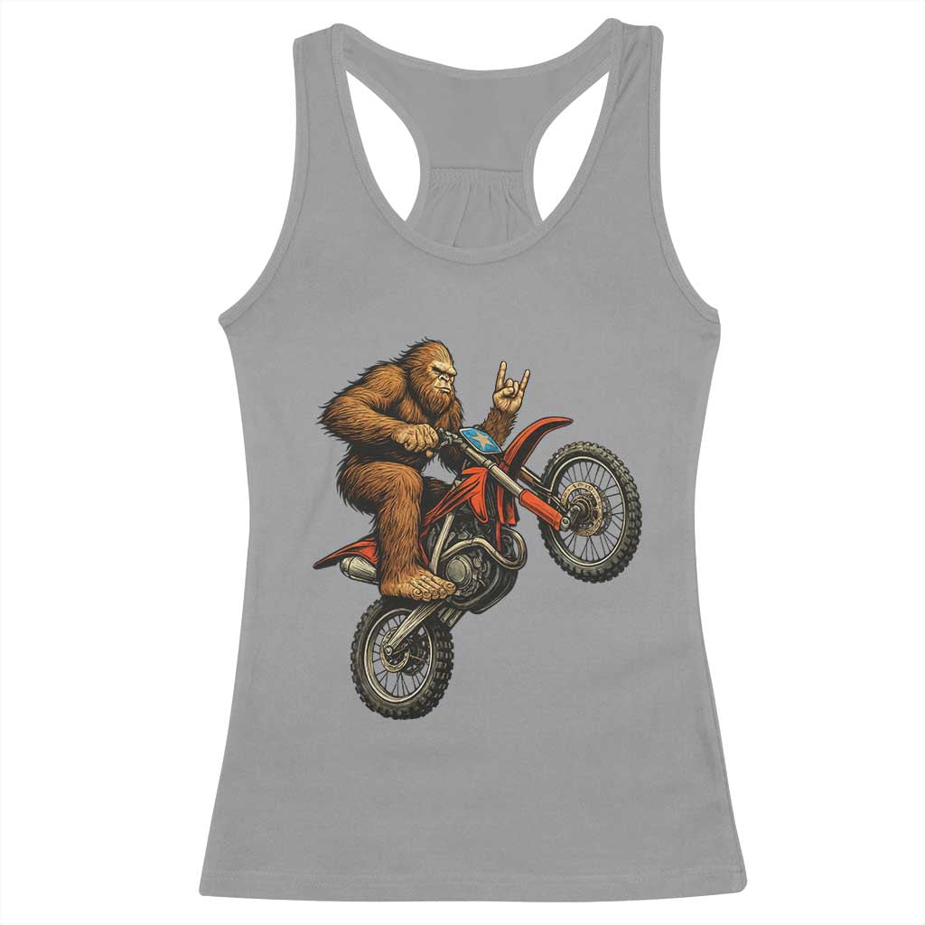 Bigfoot Dirt Bike Racerback Tank Top Motocross Sasquatch Rock On Hand TS14 Sport Gray Print Your Wear