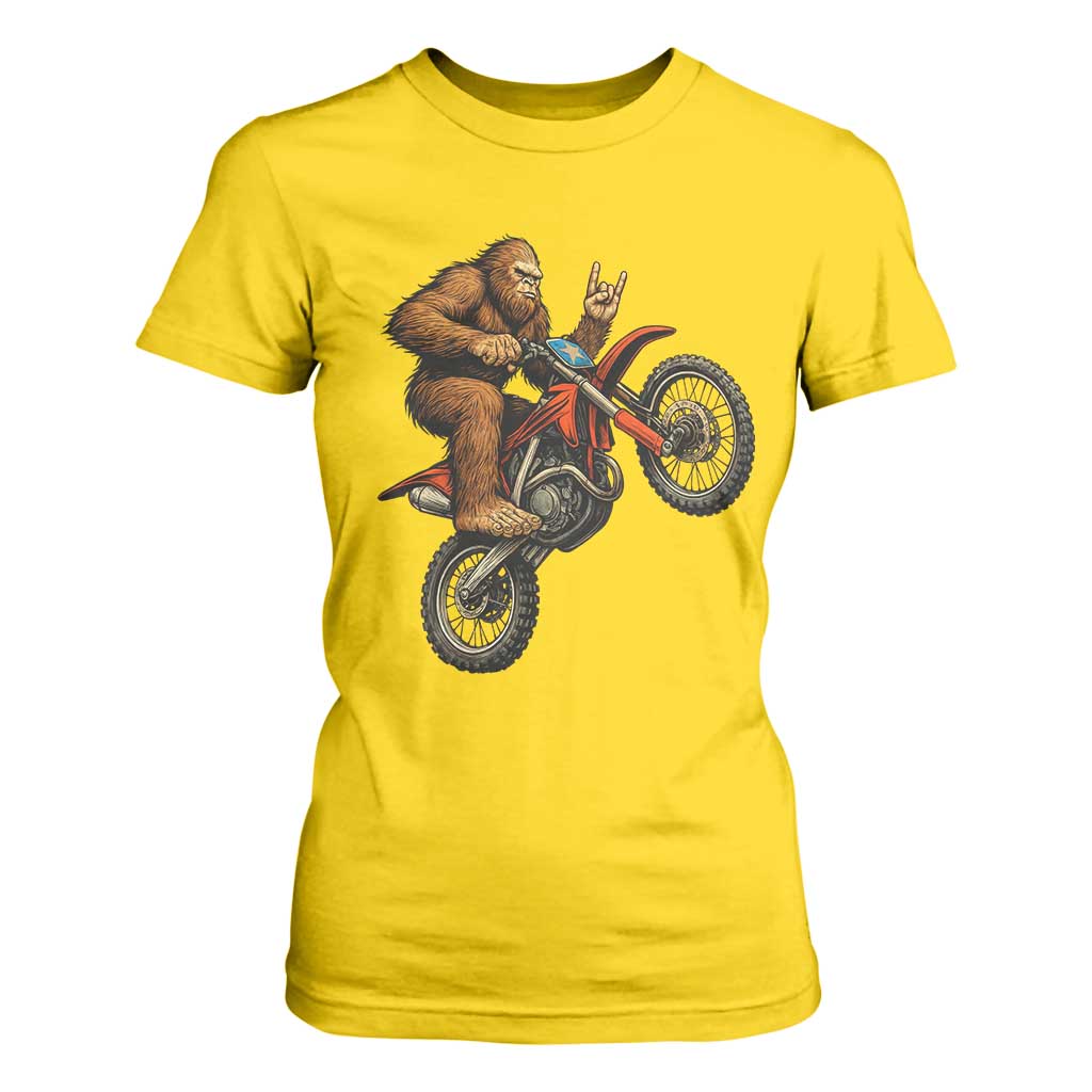 Bigfoot Dirt Bike T Shirt For Women Motocross Sasquatch Rock On Hand TS14 Daisy Print Your Wear