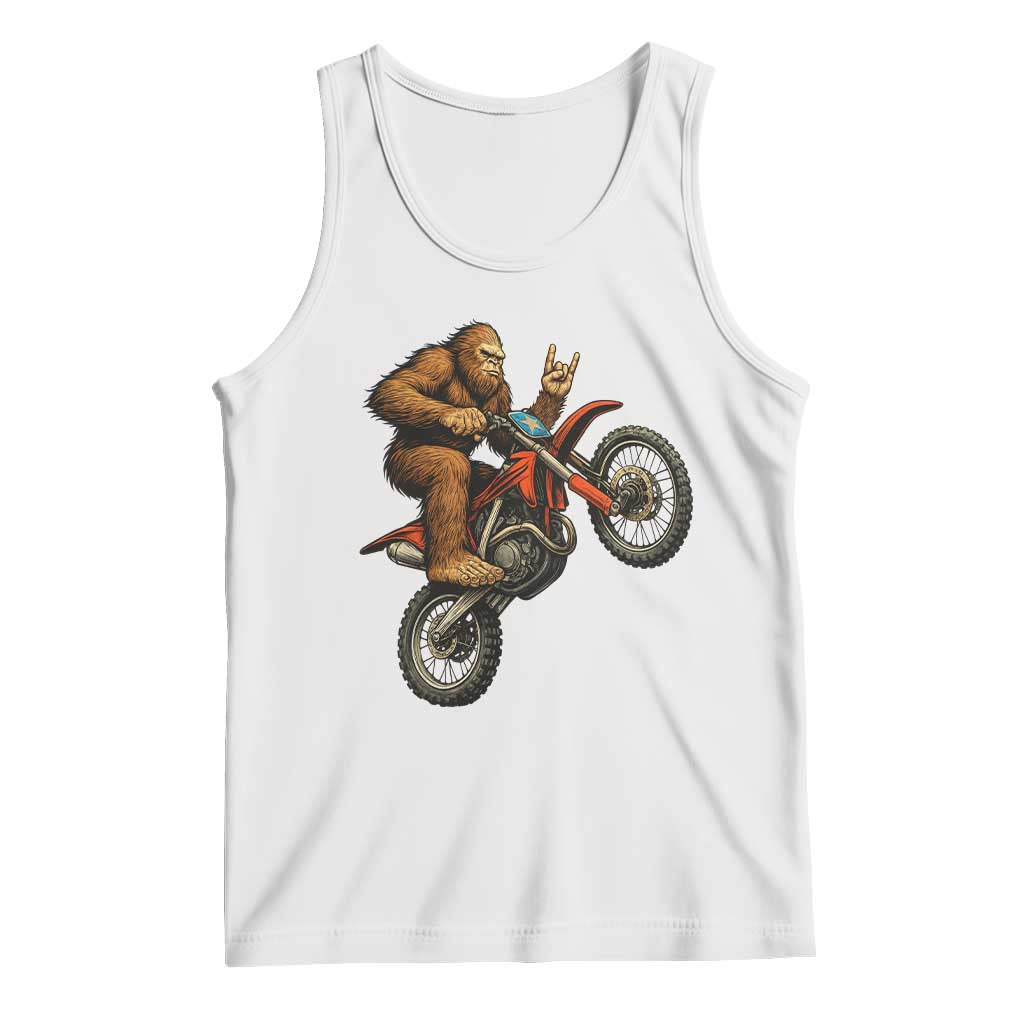 Bigfoot Dirt Bike Tank Top Motocross Sasquatch Rock On Hand TS14 White Print Your Wear