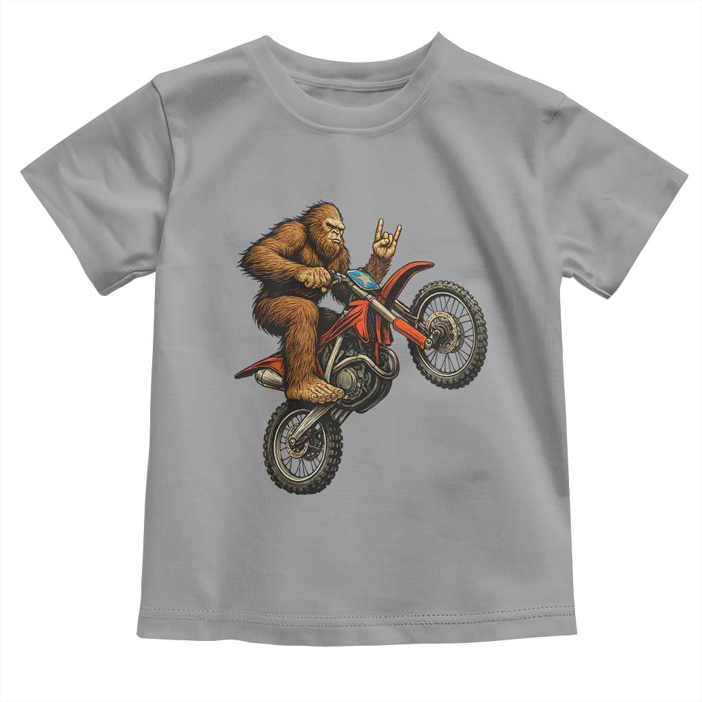 Bigfoot Dirt Bike Toddler T Shirt Motocross Sasquatch Rock On Hand TS14 Sport Gray Print Your Wear