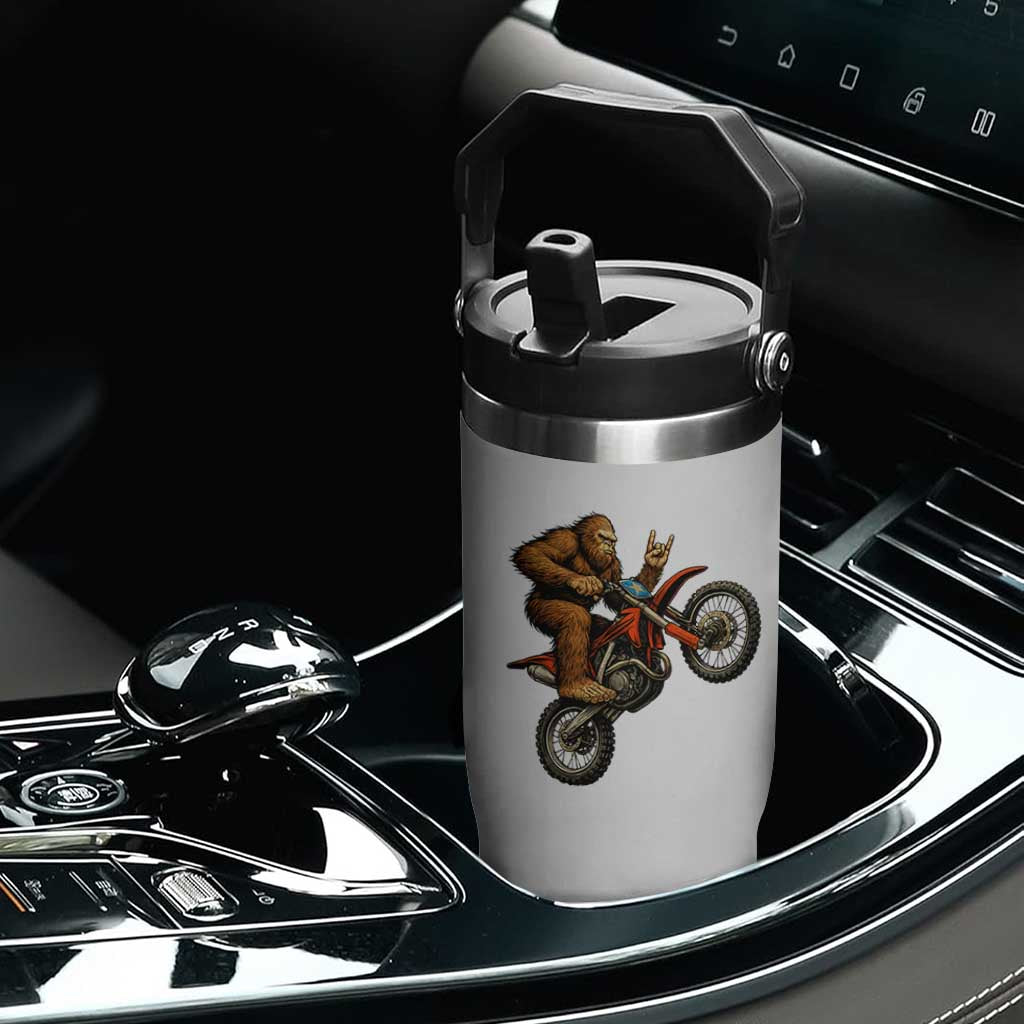 Bigfoot Dirt Bike Flip Straw Tumbler Motocross Sasquatch Rock On Hand TS14 Print Your Wear