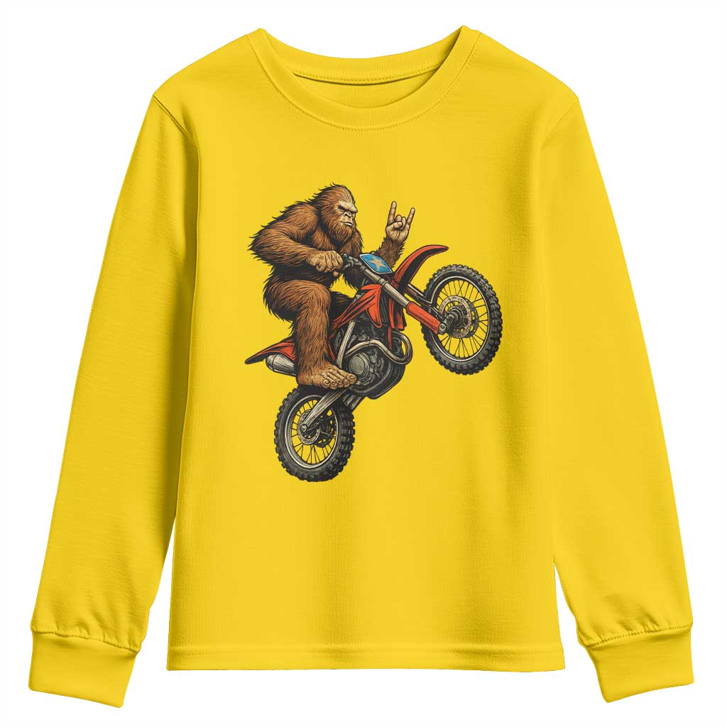 Bigfoot Dirt Bike Youth Sweatshirt Motocross Sasquatch Rock On Hand TS14 Daisy Print Your Wear