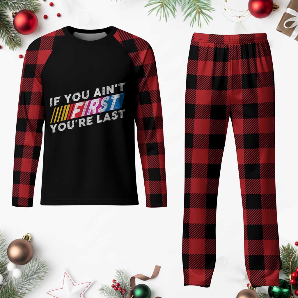 Funny Racing Plaid Pajama Set If You Are Not First You Are Last TS14 Buffalo Plaid Print Your Wear