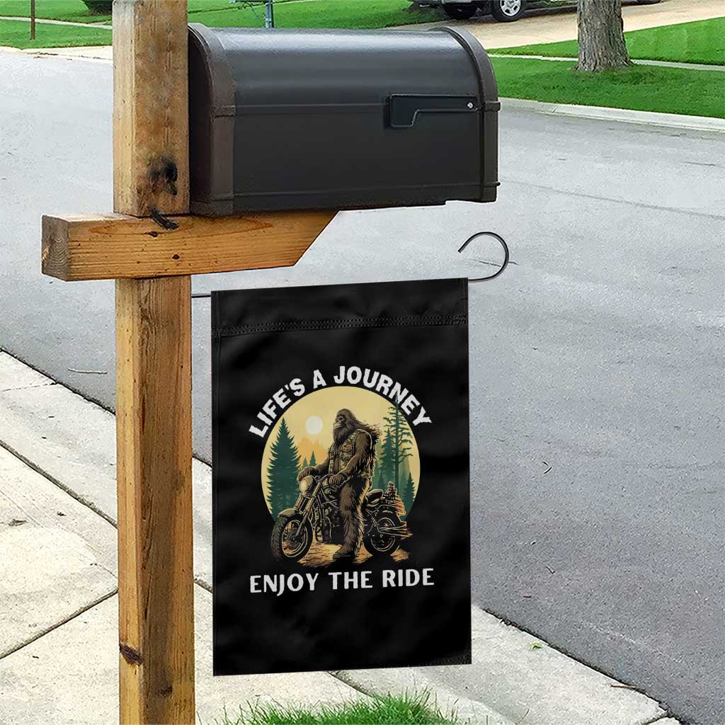 Motorcycle Bigfoot Sasquatch Garden Flag Life Is A Journey Enjoy The Ride TS14 Print Your Wear