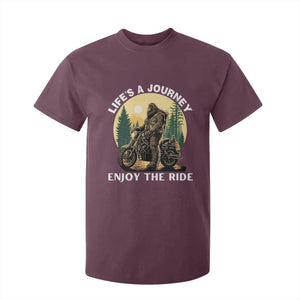 Motorcycle Bigfoot Sasquatch T Shirt For Kid Life Is A Journey Enjoy The Ride TS14 Maroon Print Your Wear