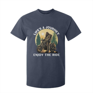 Motorcycle Bigfoot Sasquatch T Shirt For Kid Life Is A Journey Enjoy The Ride TS14 Navy Print Your Wear