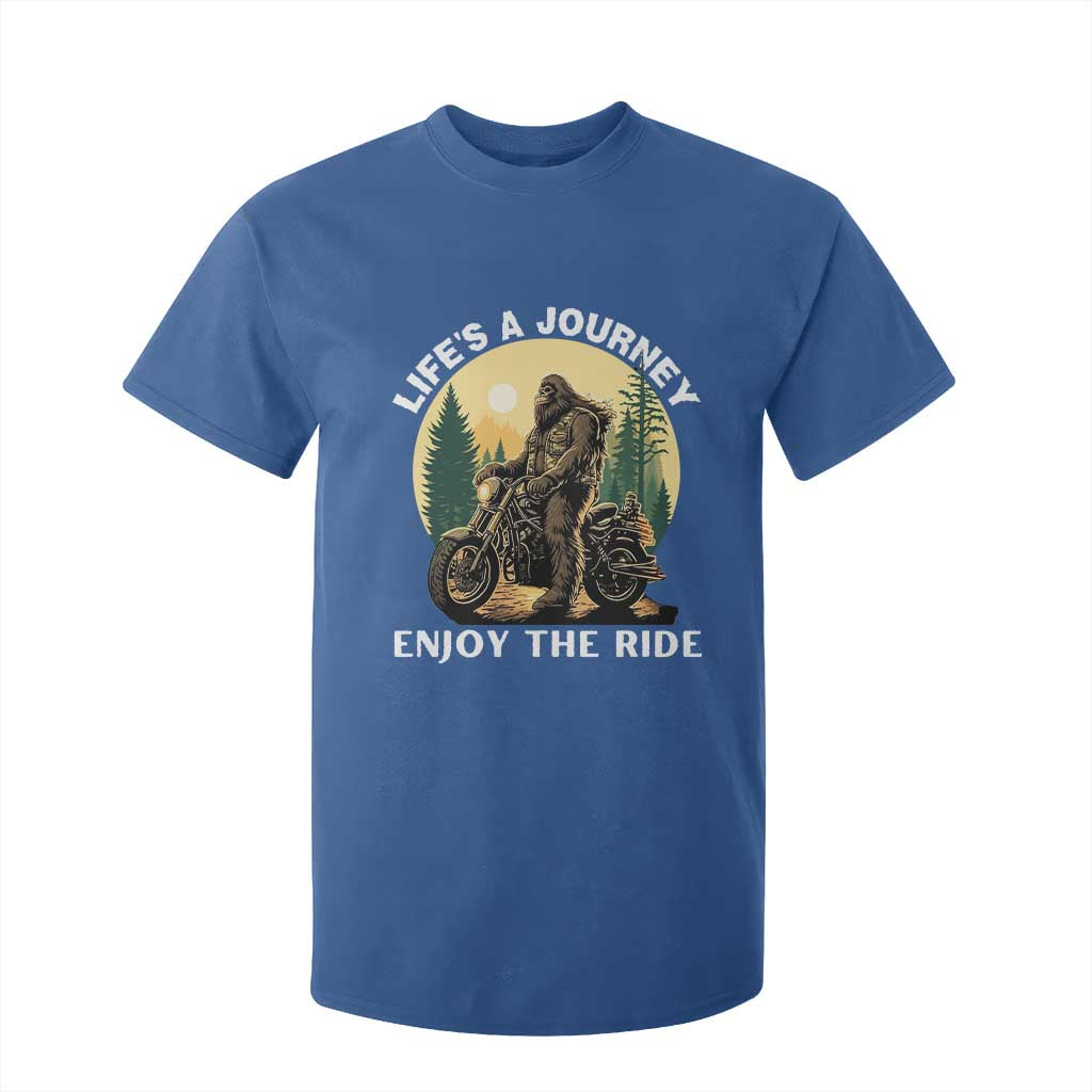 Motorcycle Bigfoot Sasquatch T Shirt For Kid Life Is A Journey Enjoy The Ride TS14 Royal Blue Print Your Wear