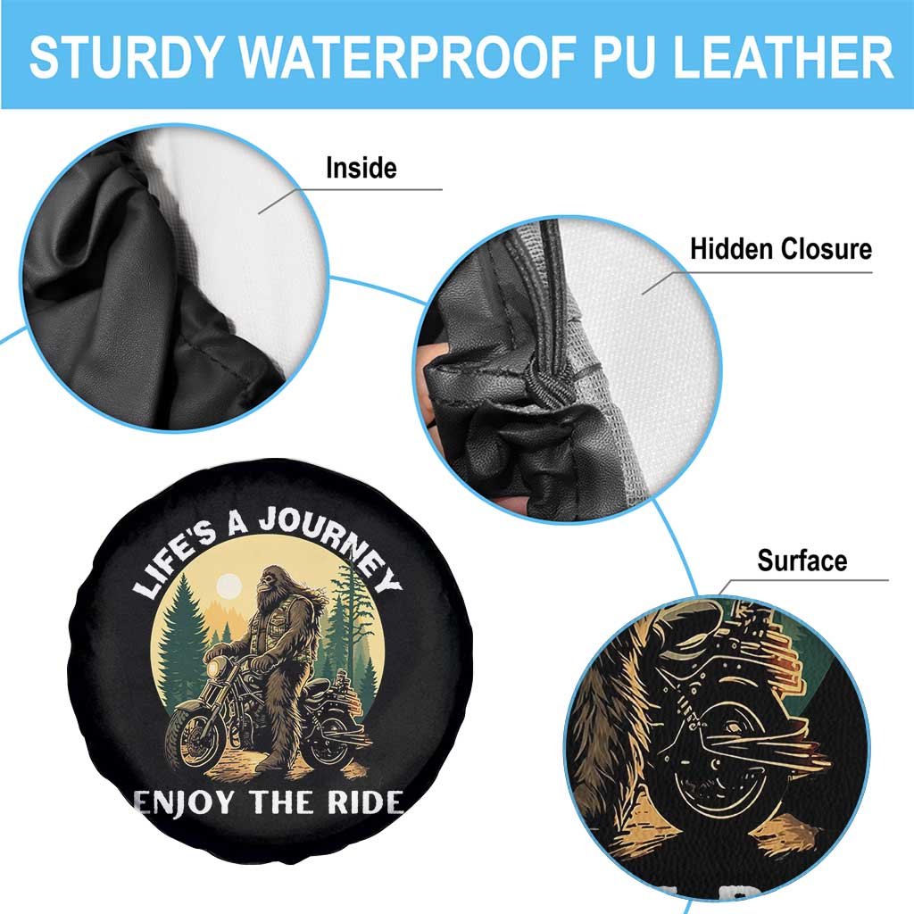 Motorcycle Bigfoot Sasquatch Spare Tire Cover Life Is A Journey Enjoy The Ride TS14 Print Your Wear