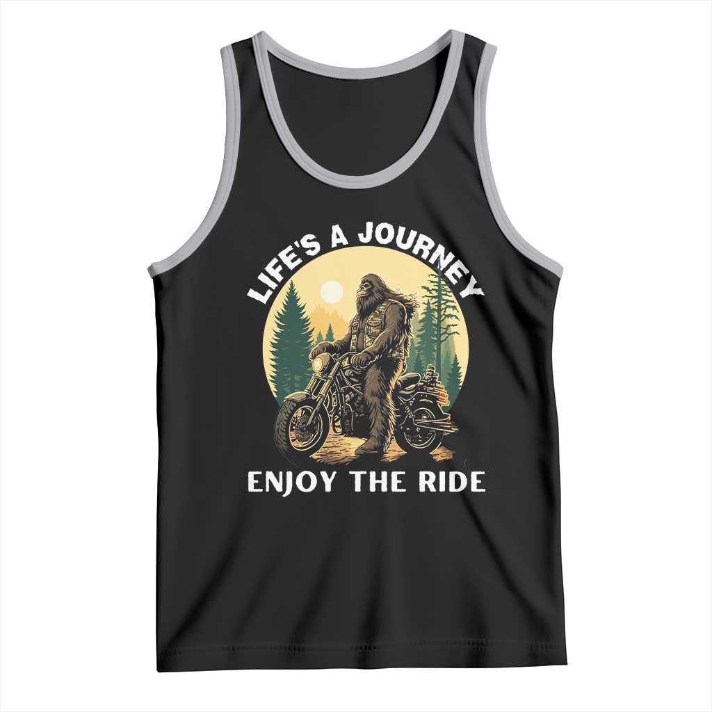 Motorcycle Bigfoot Sasquatch Tank Top Life Is A Journey Enjoy The Ride TS14 Black Athletic Heather Print Your Wear