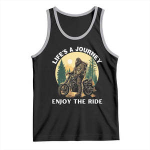 Motorcycle Bigfoot Sasquatch Tank Top Life Is A Journey Enjoy The Ride TS14 Black Athletic Heather Print Your Wear