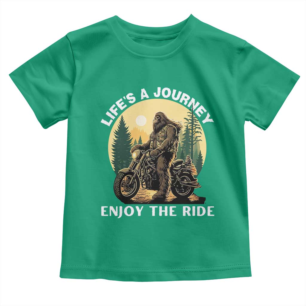 Motorcycle Bigfoot Sasquatch Toddler T Shirt Life Is A Journey Enjoy The Ride TS14 Irish Green Print Your Wear