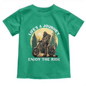 Motorcycle Bigfoot Sasquatch Toddler T Shirt Life Is A Journey Enjoy The Ride TS14 Irish Green Print Your Wear