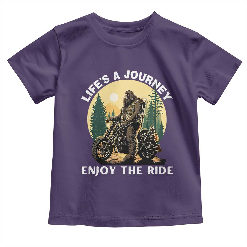 Motorcycle Bigfoot Sasquatch Toddler T Shirt Life Is A Journey Enjoy The Ride TS14 Purple Print Your Wear