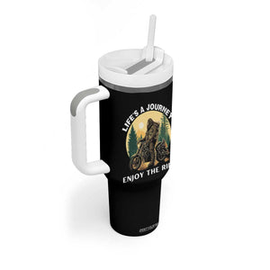 Motorcycle Bigfoot Sasquatch Tumbler With Handle Life Is A Journey Enjoy The Ride TS14 Print Your Wear