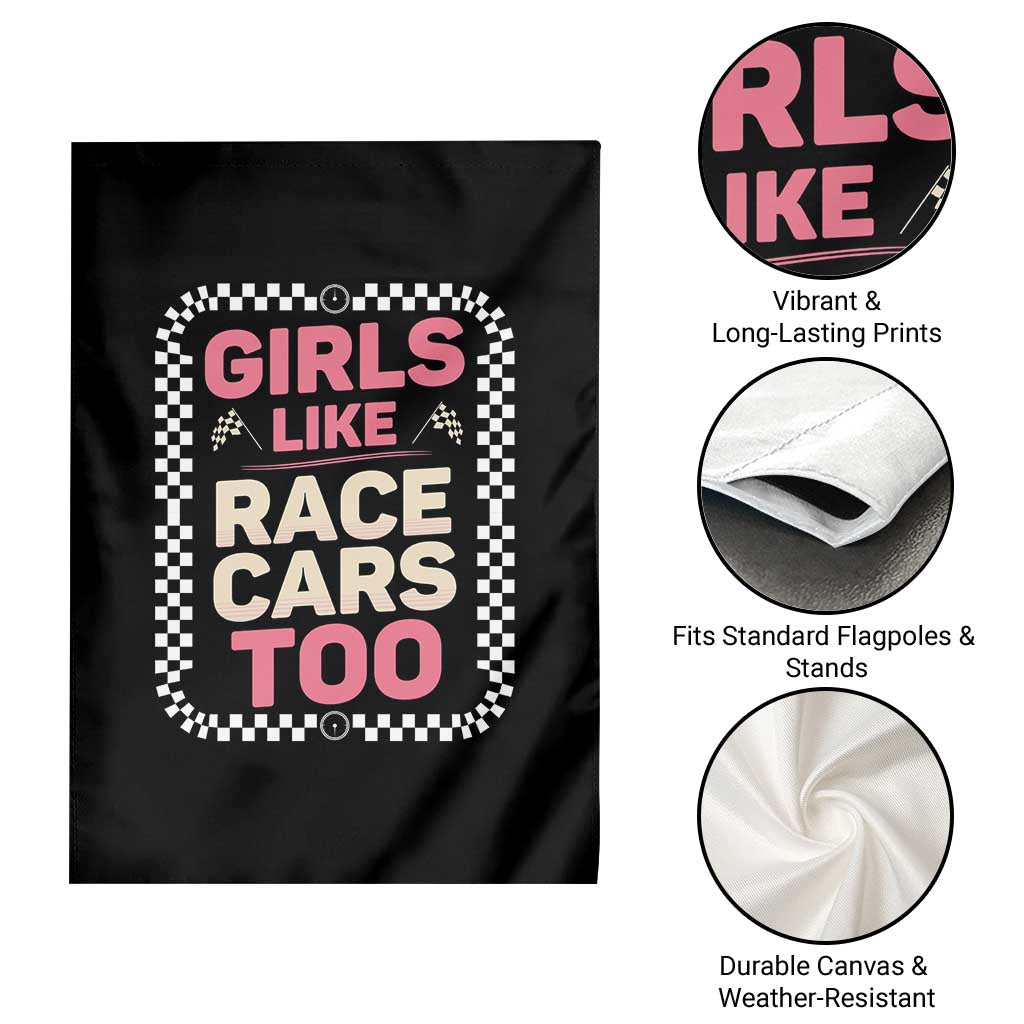 Racing Girl Garden Flag Girls Like Race Cars Too TS14 Print Your Wear
