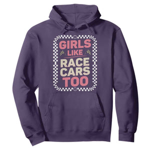 Racing Girl Hoodie Girls Like Race Cars Too TS14 Purple Print Your Wear