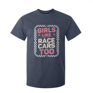 Racing Girl T Shirt For Kid Girls Like Race Cars Too TS14 Navy Print Your Wear