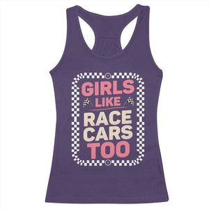 Racing Girl Racerback Tank Top Girls Like Race Cars Too TS14 Purple Print Your Wear
