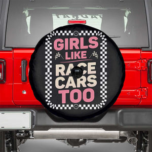 Racing Girl Spare Tire Cover Girls Like Race Cars Too TS14 Black Print Your Wear