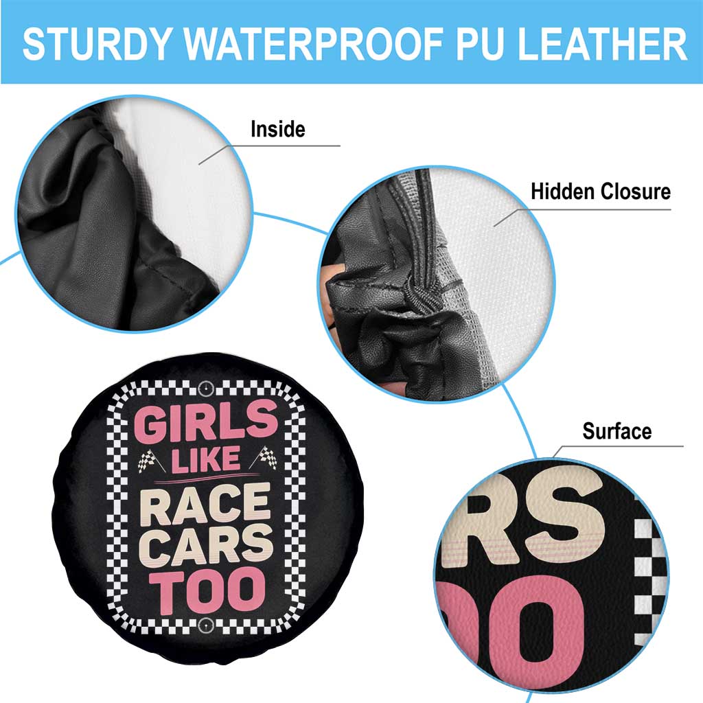 Racing Girl Spare Tire Cover Girls Like Race Cars Too TS14 Print Your Wear
