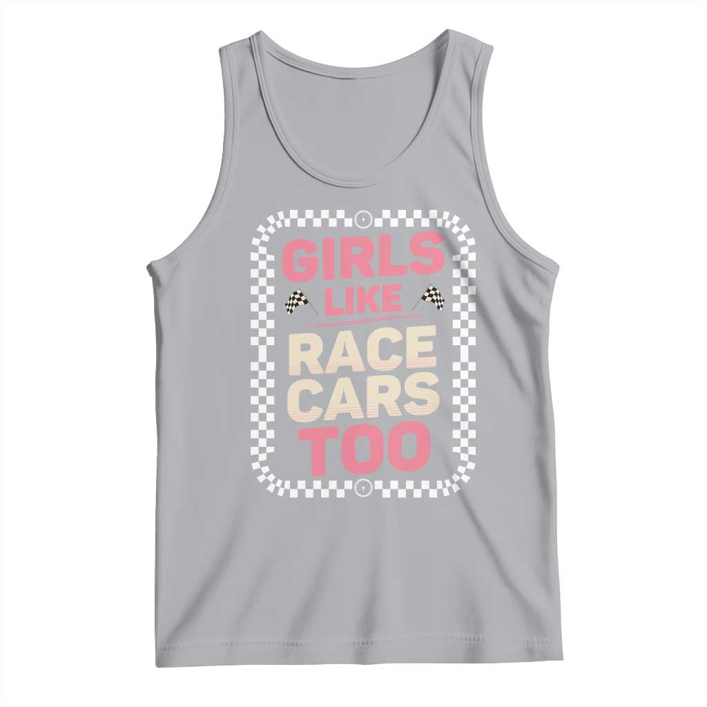 Racing Girl Tank Top Girls Like Race Cars Too TS14 Athletic Heather Print Your Wear