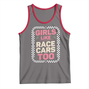 Racing Girl Tank Top Girls Like Race Cars Too TS14 Deep Heather Red Print Your Wear