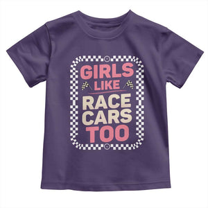 Racing Girl Toddler T Shirt Girls Like Race Cars Too TS14 Purple Print Your Wear
