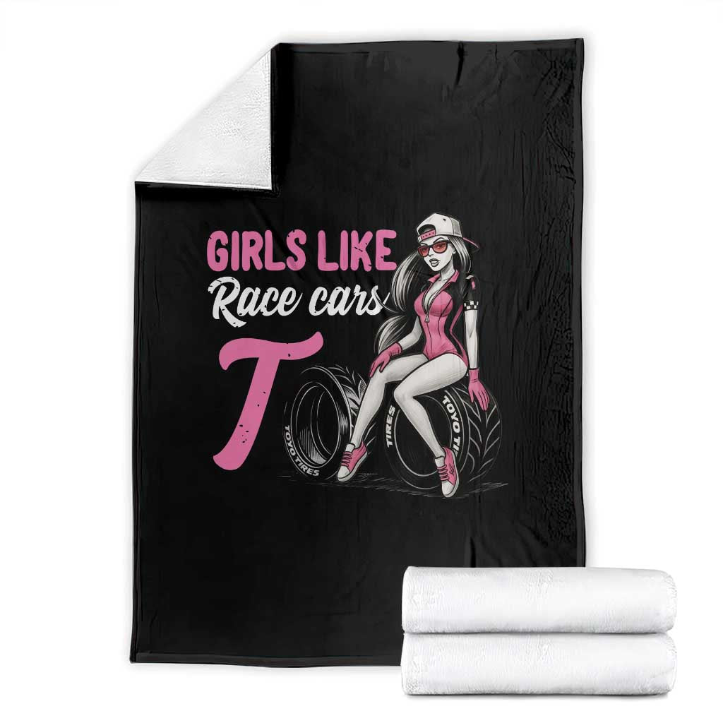 Racing Car Girl Throw Blanket Girls Like Race Cars Too TS14 Black Print Your Wear