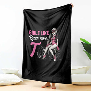 Racing Car Girl Throw Blanket Girls Like Race Cars Too TS14 Print Your Wear