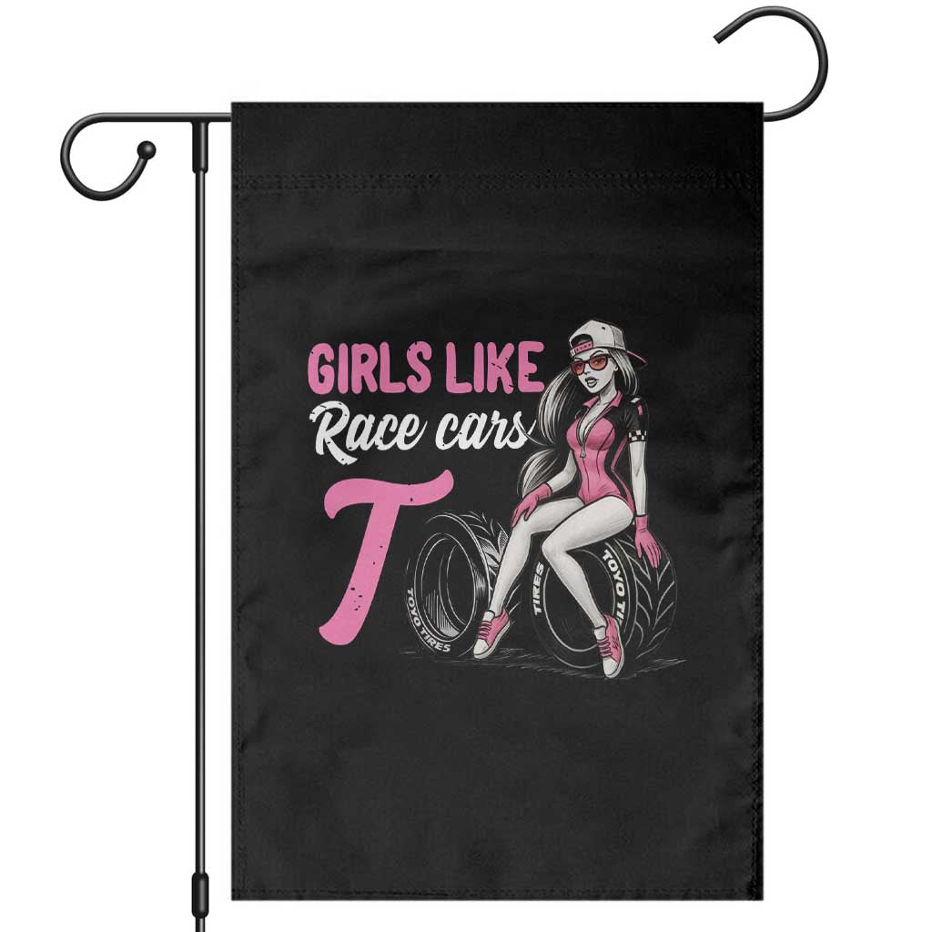 Racing Car Girl Garden Flag Girls Like Race Cars Too TS14 Black Print Your Wear