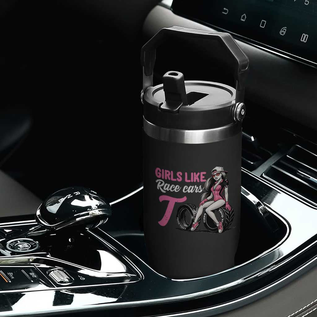 Racing Car Girl Flip Straw Tumbler Girls Like Race Cars Too TS14 Print Your Wear