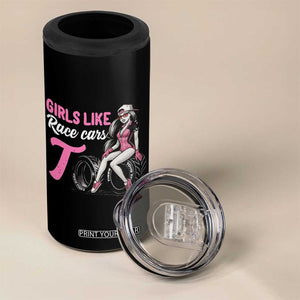 Racing Car Girl 4 in 1 Can Cooler Tumbler Girls Like Race Cars Too TS14 Print Your Wear