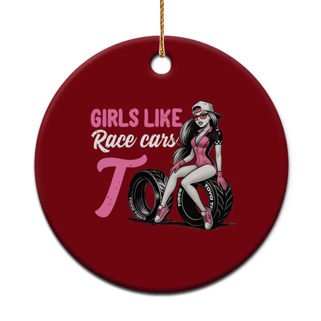 Racing Car Girl Ceramic Ornament Girls Like Race Cars Too TS14 1pc Red Print Your Wear