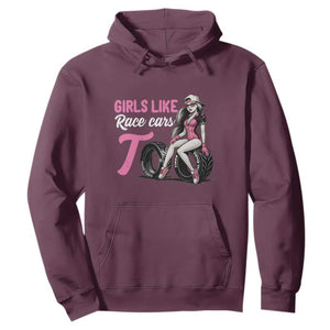 Racing Car Girl Hoodie Girls Like Race Cars Too TS14 Maroon Print Your Wear