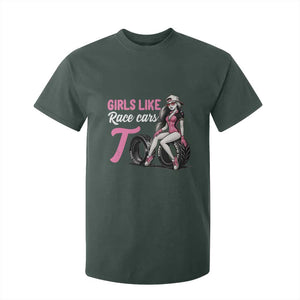 Racing Car Girl T Shirt For Kid Girls Like Race Cars Too TS14 Dark Forest Green Print Your Wear