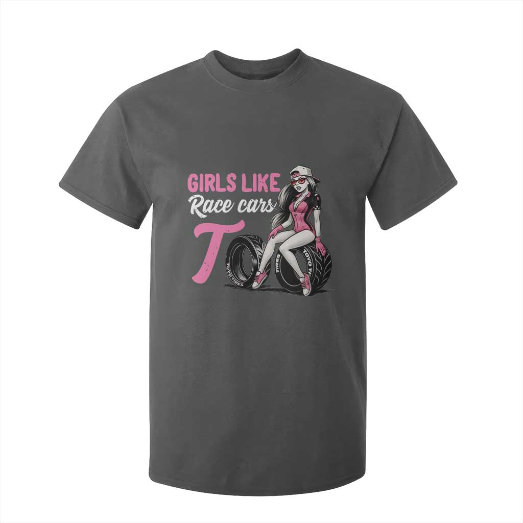 Racing Car Girl T Shirt For Kid Girls Like Race Cars Too TS14 Dark Heather Print Your Wear