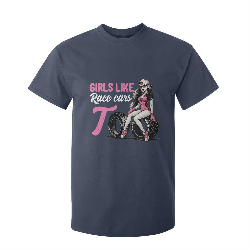 Racing Car Girl T Shirt For Kid Girls Like Race Cars Too TS14 Navy Print Your Wear