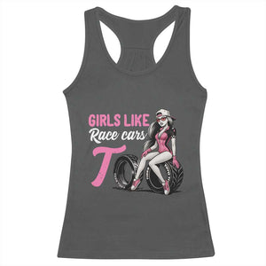 Racing Car Girl Racerback Tank Top Girls Like Race Cars Too TS14 Dark Heather Print Your Wear