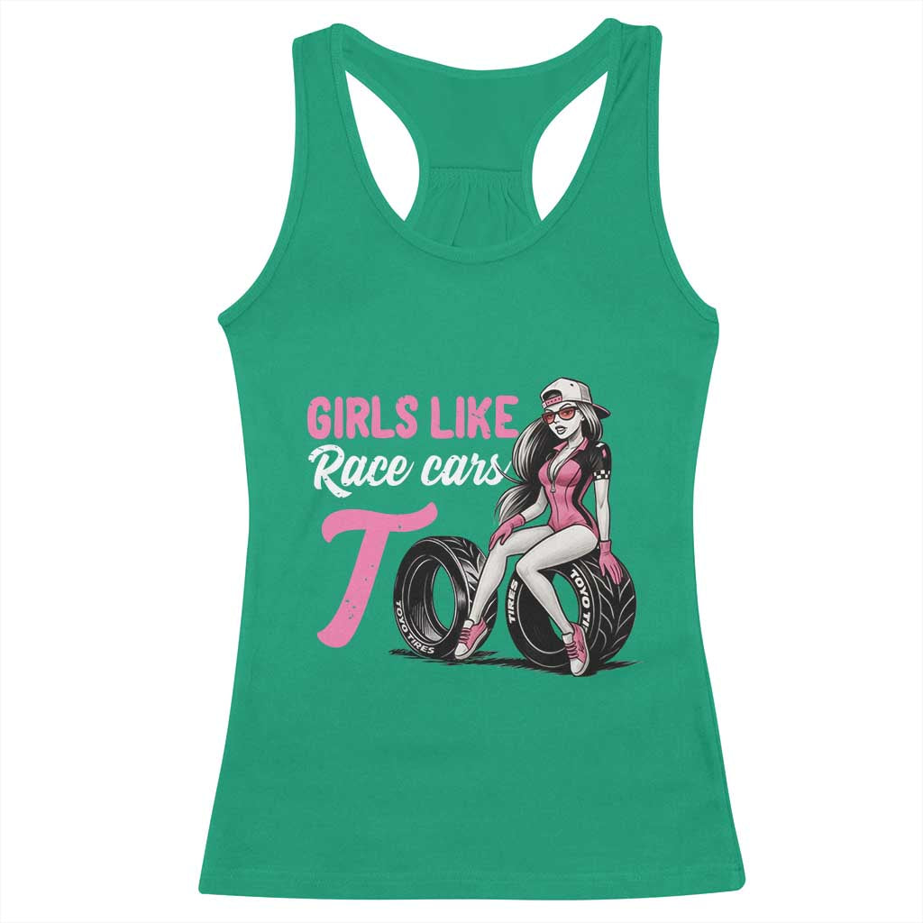 Racing Car Girl Racerback Tank Top Girls Like Race Cars Too TS14 Irish Green Print Your Wear