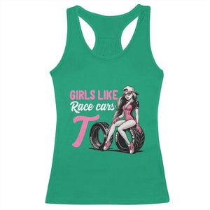 Racing Car Girl Racerback Tank Top Girls Like Race Cars Too TS14 Irish Green Print Your Wear