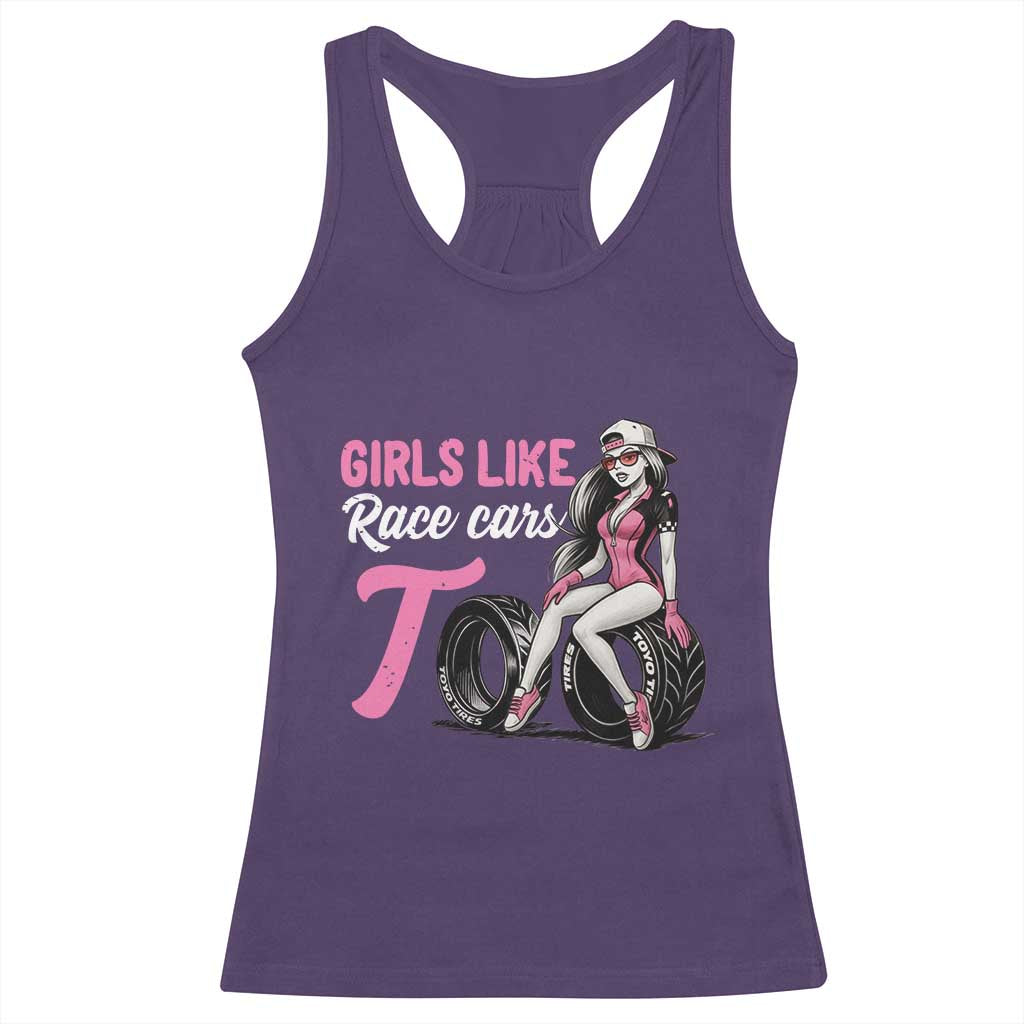 Racing Car Girl Racerback Tank Top Girls Like Race Cars Too TS14 Purple Print Your Wear