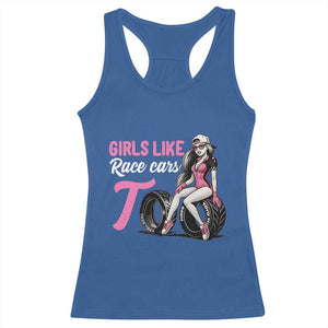 Racing Car Girl Racerback Tank Top Girls Like Race Cars Too TS14 Royal Blue Print Your Wear