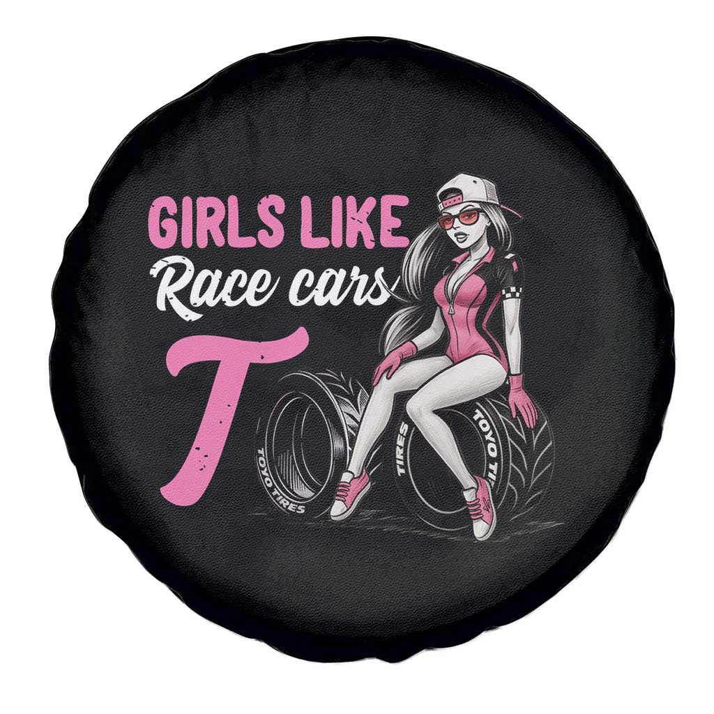 Racing Car Girl Spare Tire Cover Girls Like Race Cars Too TS14 Print Your Wear