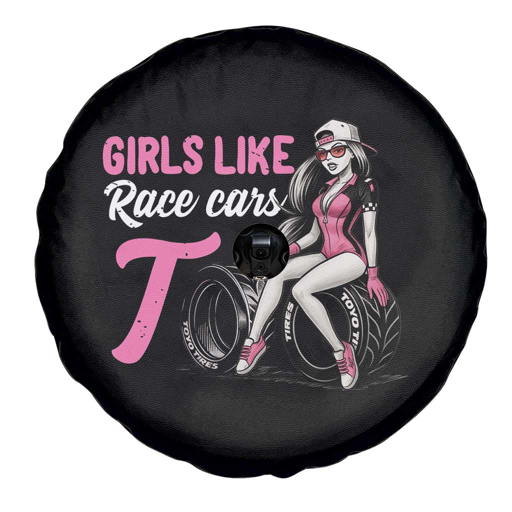 Racing Car Girl Spare Tire Cover Girls Like Race Cars Too TS14 Print Your Wear