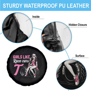 Racing Car Girl Spare Tire Cover Girls Like Race Cars Too TS14 Print Your Wear