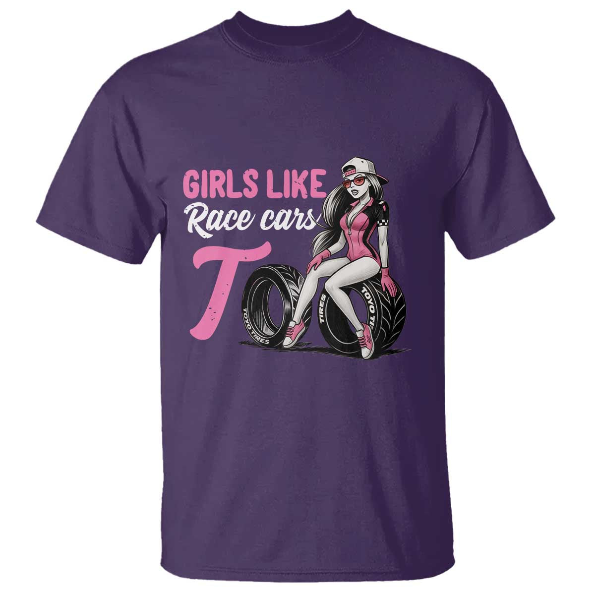 Racing Car Girl T Shirt Girls Like Race Cars Too TS14 Purple Print Your Wear